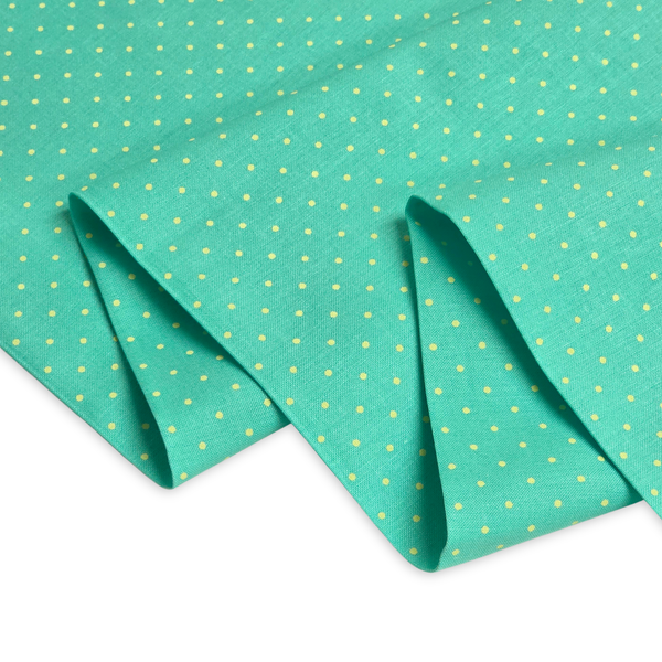 Tela Estampada de 100% Algodón 44" Polka Dots Pequeños, Peacock - 1 yarda