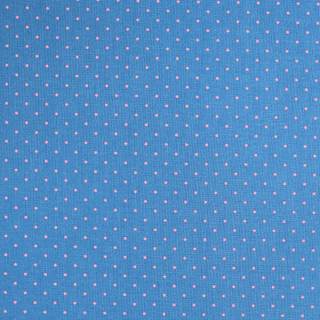 Tela Estampada de 100% Algodón 44" Polka Dots Pequeños, Sky - 1 yarda