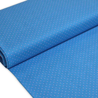 Tela Estampada de 100% Algodón 44" Polka Dots Pequeños, Sky - 1 yarda