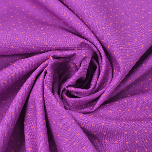 Tela Estampada de 100% Algodón 44" Polka Dots Pequeños, Thistle - 1 yarda