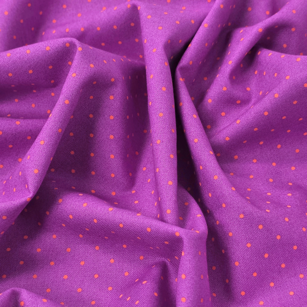 Tela Estampada de 100% Algodón 44" Polka Dots Pequeños, Thistle - 1 yarda