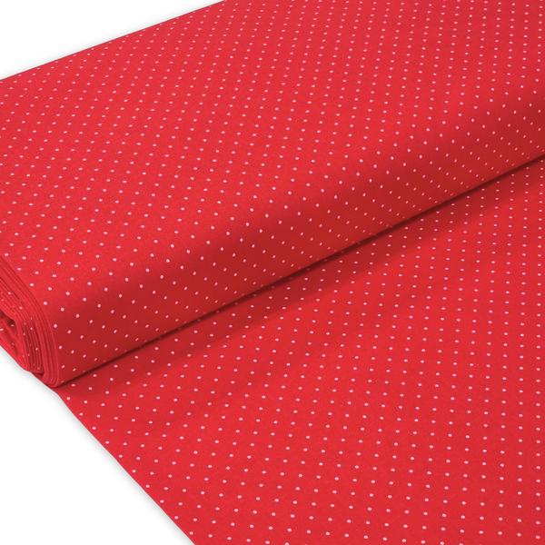 Tela Estampada de 100% Algodón 44" Polka Dots Pequeños, Watermelon - 1 yarda