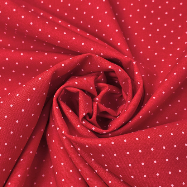 Tela Estampada de 100% Algodón 44" Polka Dots Pequeños, Watermelon - 1 yarda