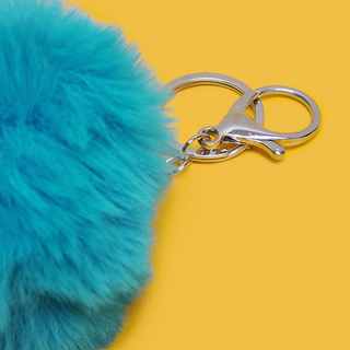 Turquoise Pom-Pom Keychain; 1 Piece