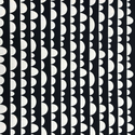 Tela Baby Twill 60" de Algodón Estampada Media Luna, Negro/Blanco  - 1 yarda