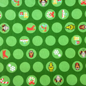 Tela Estampada de 100% Algodón , 44/45" Little Grinch - Verde