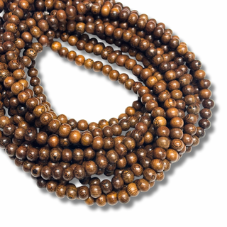 Round Oak Wood Beads - 8mm