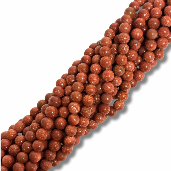 Cuentas Sintéticas Goldstone - Redondas y Lisas 4mm