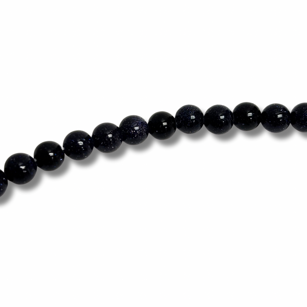 Cuentas Sintéticas Goldstone Azul - Redondas y Lisas 6mm