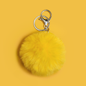 Yellow Pom-Pom Keychain; 1 Piece