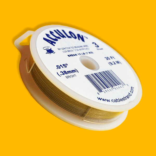 Acculon, Nylon Coated Beading Wire, .015"/30ft- Silver