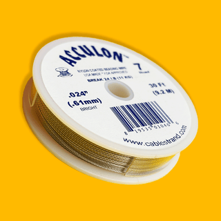 Acculon, Nylon Coated Beading Wire, .024"/30ft- Silver