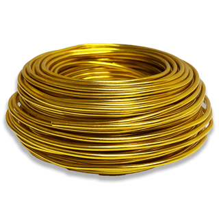 Aluminum Wire – 9 Gauge (3mm), Yellow – 27.5 Yard Roll