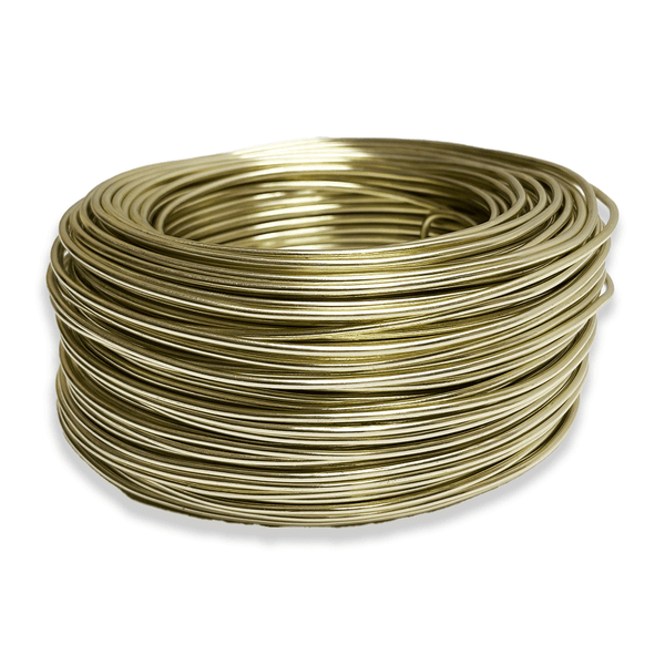Alambre de Aluminio – Calibre 12 (2 mm), Dorado – Rollo de 60 yardas