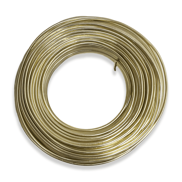 Alambre de Aluminio – Calibre 12 (2 mm), Dorado – Rollo de 60 yardas