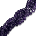 Cuentas Redondas Facetadas de Amatista - 6mm