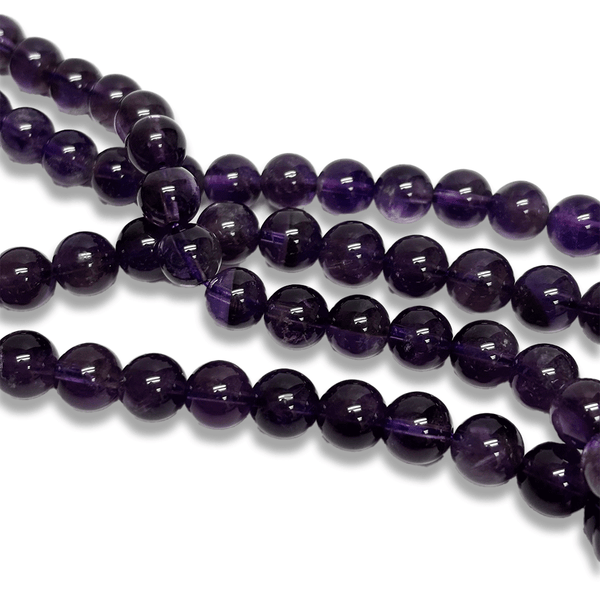 Amethyst Smooth Round Bead, 8mm -1 strand