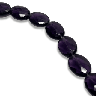 Amethyst Smooth Flat Oval Beads, 20mm -1 strand