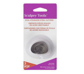 Sculpey Polymer Clay Irregular Oval Metal Cutters ; 3 pieces