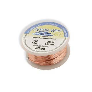 Artistic Wire, Rose Gold-Silver Plated, 20 Gauge, 0.81 mm - 6 yards