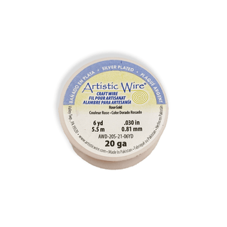 Artistic Wire, Rose Gold-Silver Plated, 20 Gauge, 0.81 mm - 6 yards