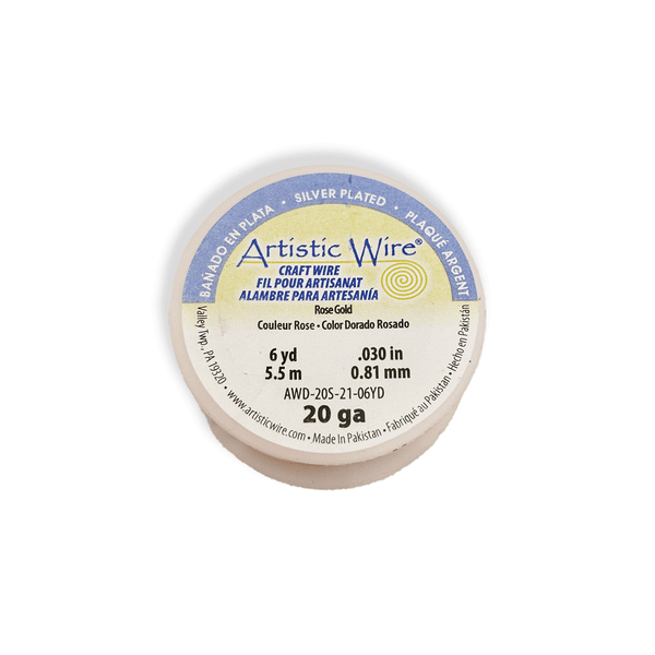 Artistic Wire, Rose Gold-Silver Plated, 20 Gauge, 0.81 mm - 6 yards