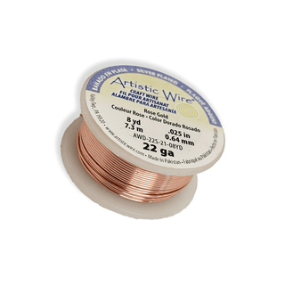 Artistic Wire, Rose Gold-Silver Plated, 22 Gauge, 0.64mm - 8 yards
