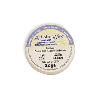 Artistic Wire, Rose Gold-Silver Plated, 22 Gauge, 0.64mm - 8 yards