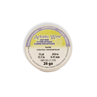 Artistic Wire, Rose Gold-Silver Plated, 26 Gauge, 0.41mm - 15 yards
