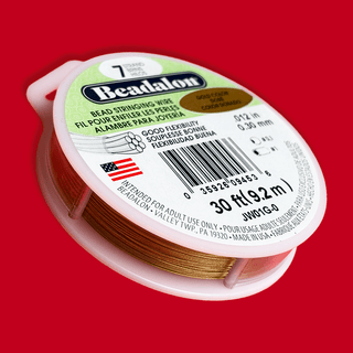 Beadalon, Bead Stringing Wire, .012"/30ft- Gold