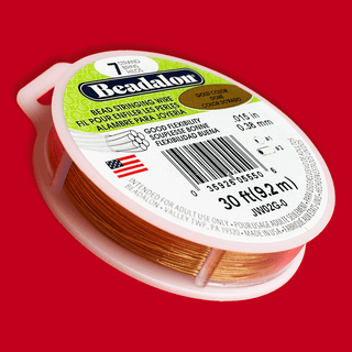 Beadalon, Bead Stringing Wire, .015"/30ft- Gold