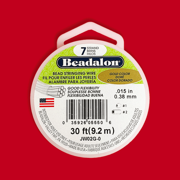 Beadalon, Bead Stringing Wire, .015"/30ft- Gold