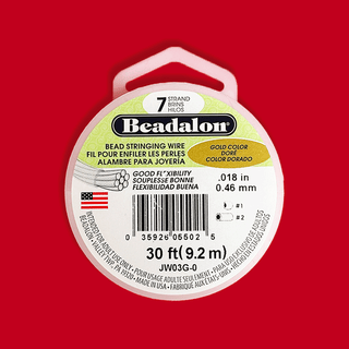 Beadalon, Bead Stringing Wire, .018"/30ft- Gold