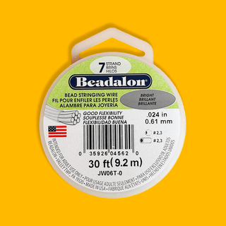 Beadalon, Bead Stringing Wire, .024"/30ft- Silver