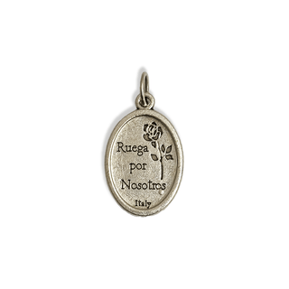 Our Lady of Perpetual Help Italian Charm, Antique Silver, 25x16mm - 1 piece