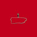 Puerto Rico (Mapa con Bordes) - Charm de Stainless Steel; 1 pieza - Plateado