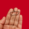 Puerto Rico (Mapa con Bordes) - Charm de Stainless Steel; 1 pieza - Plateado