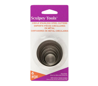 Sculpey Polymer Clay Circle Stainless Steel Cutters ; 6 pieces