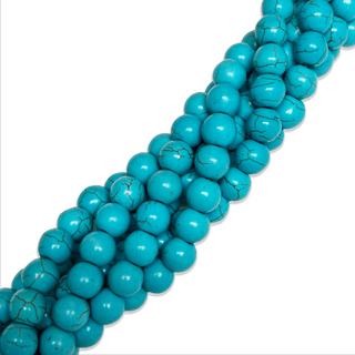 Synthetic Turquoise Howlite Beads / Cuentas Howlite Turquesa  Sintético - 10mm