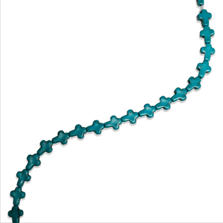 Synthetic Turquoise Howlite Cross Beads / Cuentas de Cruces Howlite Turquesa  Sintético - 10mm