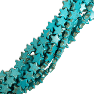 Synthetic Turquoise Howlite Stars Beads / Cuentas de Estrellas Howlite Turquesa  Sintético - 12mm