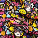 100% Cotton Print Fabric, 44/45" Wide, Sports & Games , Black