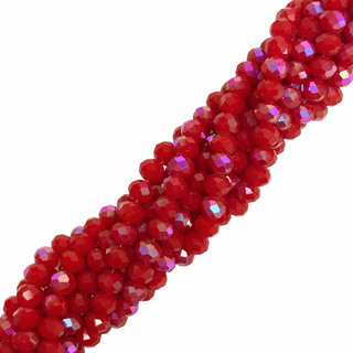 Rondelle de Cristal, Rojo Opaco AB