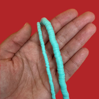 Flat Polymer Clay Beads - Light Blue