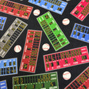100% Cotton Print Fabric, 44/45" Wide, Game Scoreboard, Black