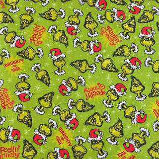 Printed Fabric 100% Cotton, 44/45" - Feelin' Grinchy