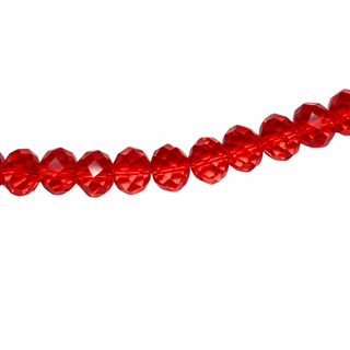 Rondelle de Cristal, Rojo Brillante