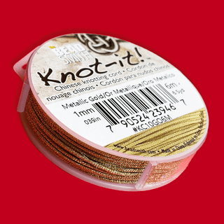Knot-it!, Chinese Knotting Cord, 1mm / 6.5 yards - Metallic Gold
