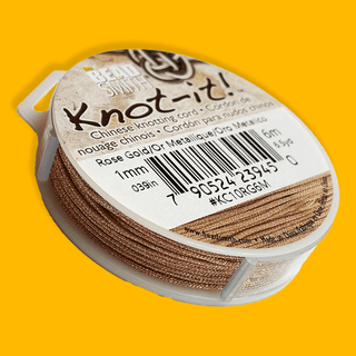Knot-it!, Chinese Knotting Cord, 1mm / 6.5 yards - Rose Gold