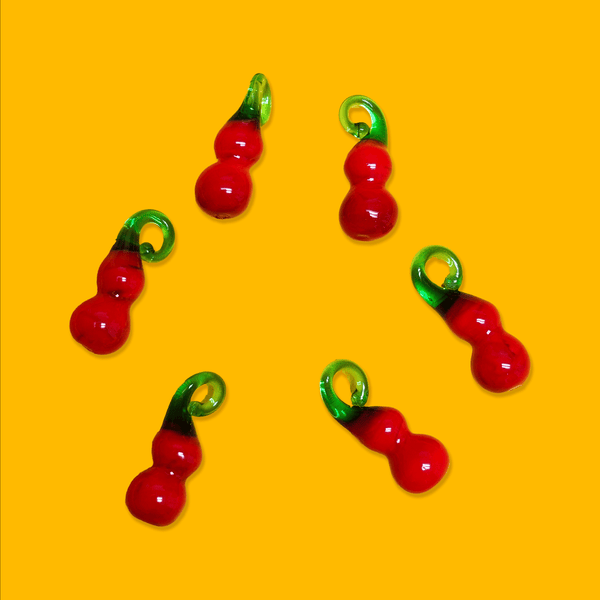 Hot Pepper Lampwork Charm / Dije de Pimiento Picante en Vidrio - 25mm